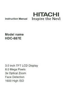 Hitachi HDC 887 E manual. Camera Instructions.